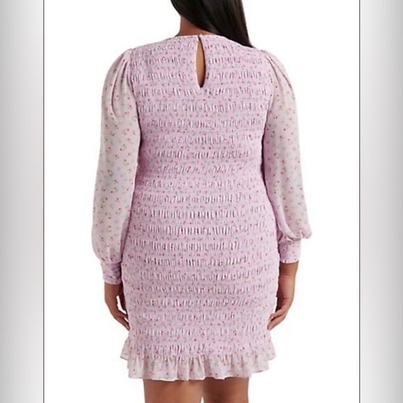 NWT Ever New Meagan Curve Shirred Floral Mini Dress - Picture 2 of 6